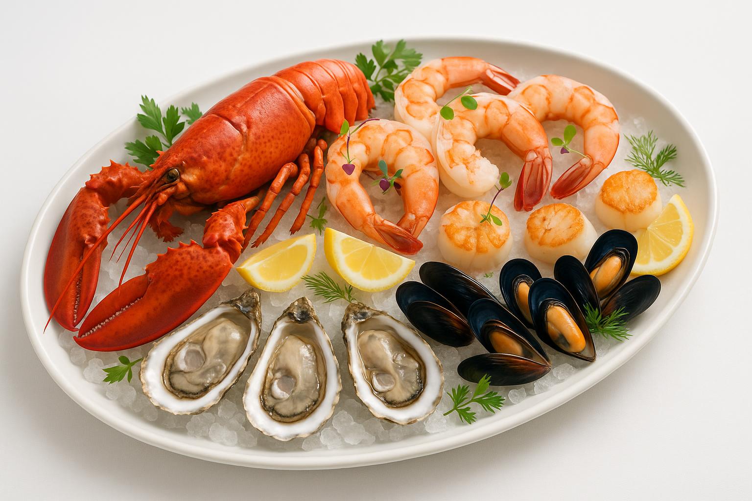 Fresh Atlantic seafood platter featuring local New Brunswick ingredients perfect for waterfront weddings